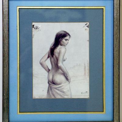 Joseph Wallace King VINCIATA Vintage Lithograph in Frame - A-049