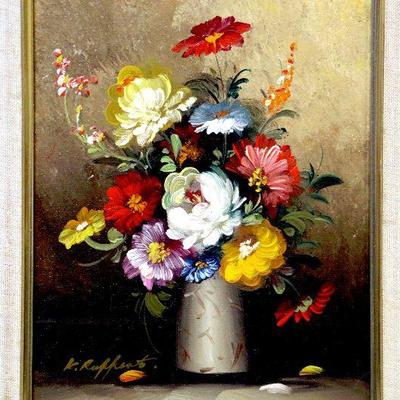 K. Ruppert Original Oil Painting in Gold Frame Signed - A-045