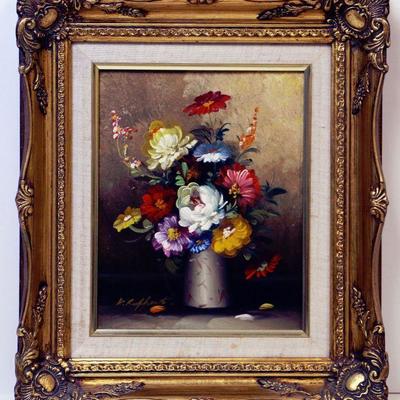 K. Ruppert Original Oil Painting in Gold Frame Signed - A-045