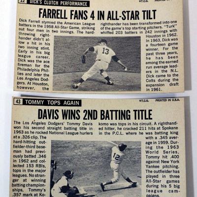 1964 Topps Giants Baseball Cards #22 #43 Dick Farrell Tommy Davis