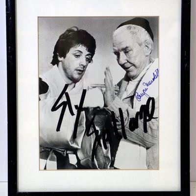 Sylvester Stallone and Burgess Meredith Autographed Photo - D-036