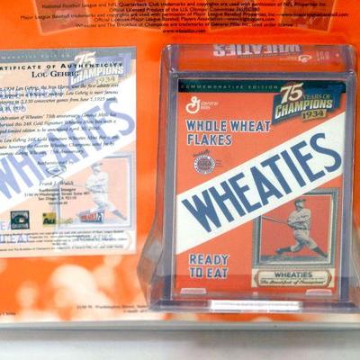 Lou Gehrig Wheaties 24K Gold Replica Signature Mini Box c.1999 - L-004