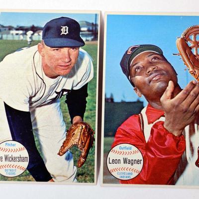 1964 Topps Giants Baseball Cards #35 #54 Dave Wickersham Leon Wagner