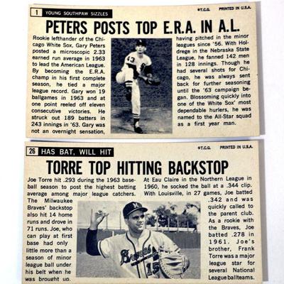 1964 Topps Giants Baseball Cards #1 #26 Gary Peters Joe Torre
