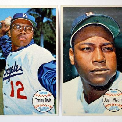 1964 Topps Giants Baseball Cards #43 #53 Tommy Davis juan Pizarro