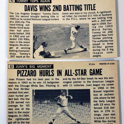1964 Topps Giants Baseball Cards #43 #53 Tommy Davis juan Pizarro