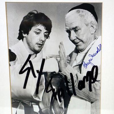 Sylvester Stallone and Burgess Meredith Autographed Photo - D-036