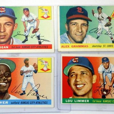 1955 TOPPS Baseball Cards Set #14 #21 #30 #54 Higher Grade Cards Lot