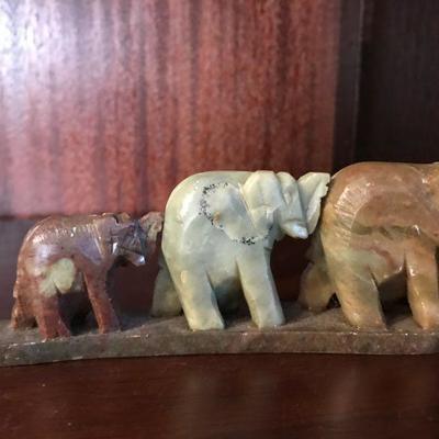 Soapstone Elephants (Set of 2)