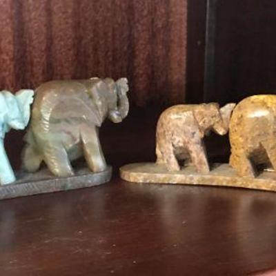 Soapstone Elephants (Set of 2)