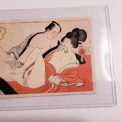 Yoshiwara Original Japanese Shunga Erotic Woodblock Print 