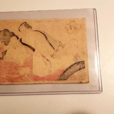 Yoshiwara Original Japanese Shunga Erotic Woodblock Print 