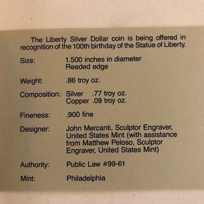 Lot 28 - 1986 Liberty Silver Dollars