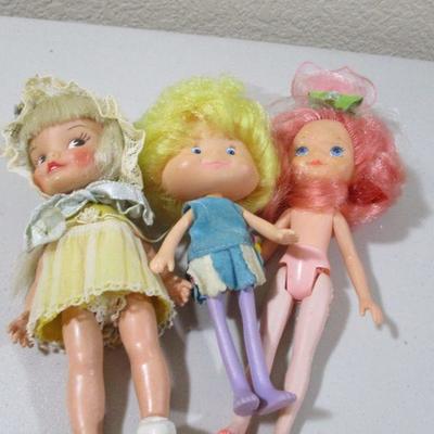 Lot of 3  Miniature Shortcake and Heidi Dolls 4-5