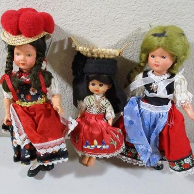 Lot of 3 International  Dolls 4-8"