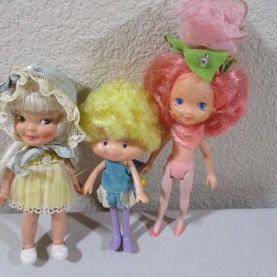 Lot of 3  Miniature Shortcake and Heidi Dolls 4-5
