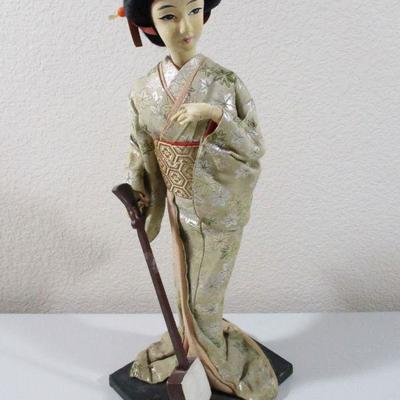 Antique Japanese Geisha Doll with Guitar | EstateSales.org