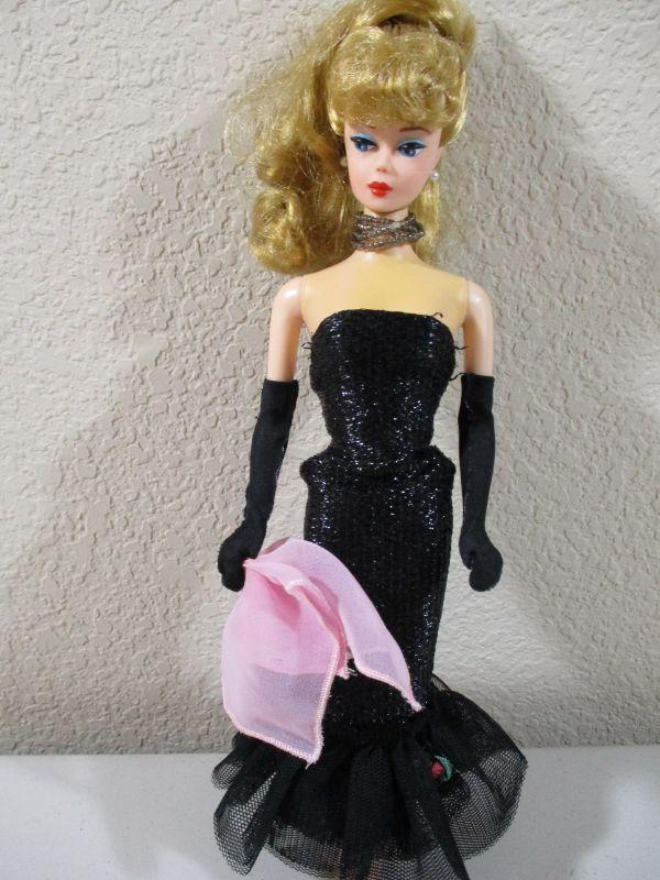 1958 Straight arm Barbie 11" with 1995 Straight black Gown Repro |  EstateSales.org