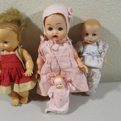 Lot of 4 Baby Dolls CIRCA 50's -70's 