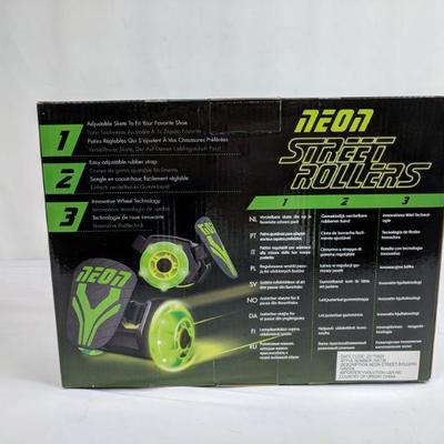 Neon Street Rollers, Ages 6+, Adjustable Skate to Fit Your Favorite Shoe - New