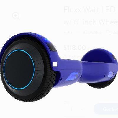 Blue LED Hoverboard w/Speakers, Top Speed 6.2 MPH, Weight 40-176 lbs - New