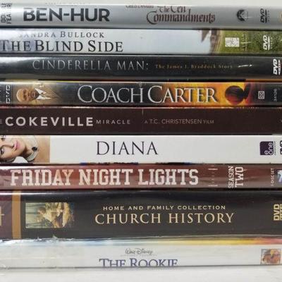 9 Miracle/Faith DVDs: Ben-Hur -to- The Rookie
