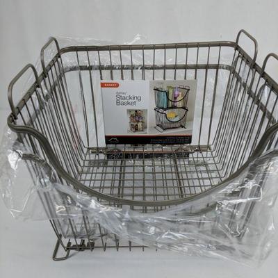 2 Stacking Basket, Ashley, 10.75 H x 12.75 W x 11 D in - New