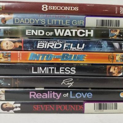 9 Various DVDs: 8 Seconds -to- Seven Pounds