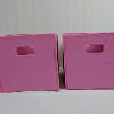 2 Pink Soft Storage Bins - New