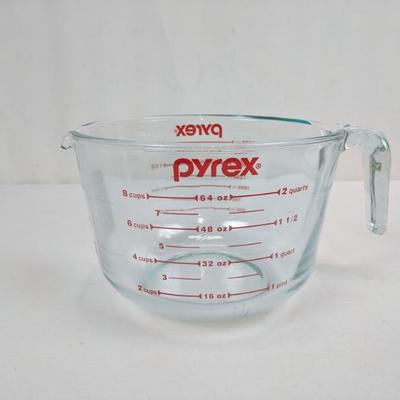 8 Cups Pyrex, 2 Quarts, Glass - New