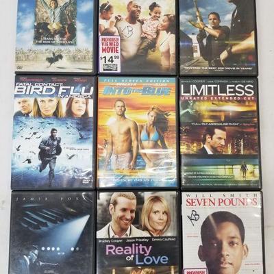 9 Various DVDs: 8 Seconds -to- Seven Pounds