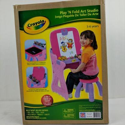 Crayola Play 'N Fold Art Studio, 3-6 Years, Desk to Easel