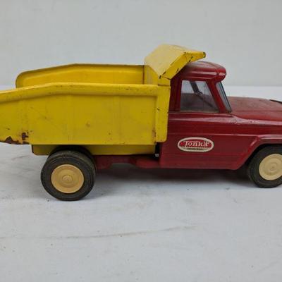 Vintage Red & Yellow Tonka Dump Truck Pressed Steel