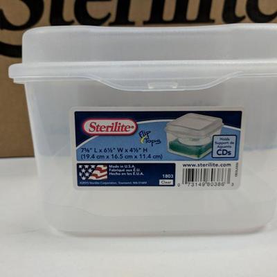 12 Sterilite Flip Top Containers, 7 5/8