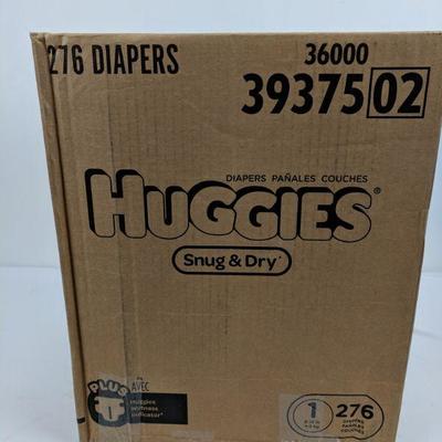 Huggies Snug & Dry Size 1, 276 Diapers - New