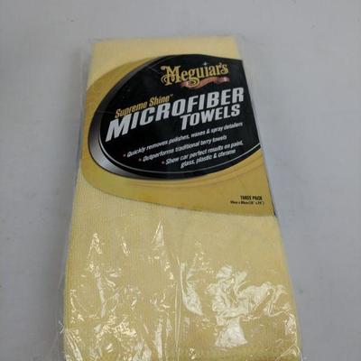 Car Lot, Black Wax & 3pk Microfiber Towels - New