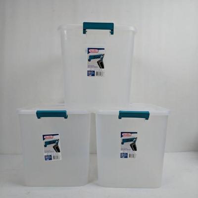 3 Sterilite 24 QT Bins - New