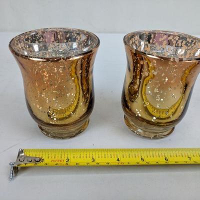 Ombre Mercury Glass Hurricane Votives, Set of 2 - New