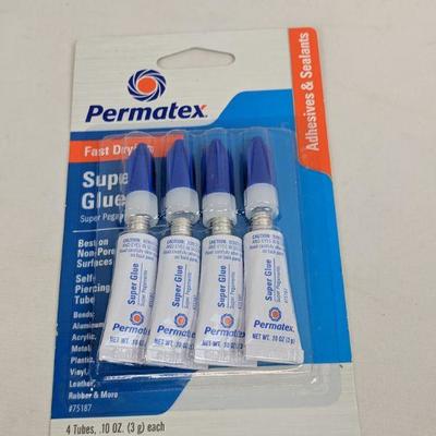Paper Mate Gel Pen (12), Super Glue (4), Reinforcement Labels (2pk) - New