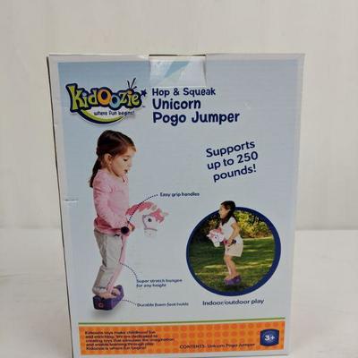 Hop & Squeak Unicorn Pogo Jumper, Kidoozie, Indoor/Outdoor Play - New