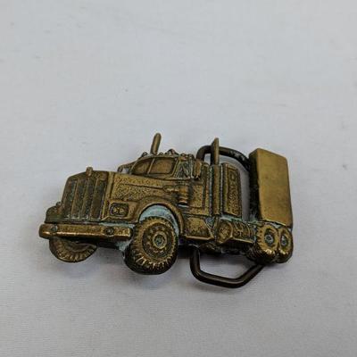 Solid Brass Truck Belt Buckle