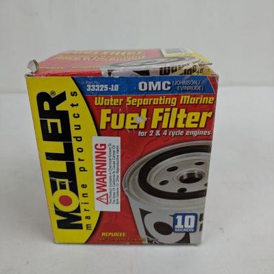 Water Separating Marine Fuel Filter, For 2 & 4 Cycle Engines, 10 Micron - New