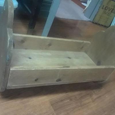VINTAGE HANDMADE BABY CRADLE