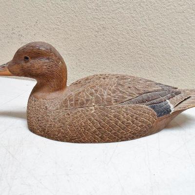 Vintage Wood Decoy Duck Signed.