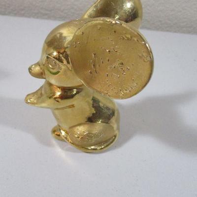 24kt Chalkware /Porcelain Vintage Mouse CIRCA the 50's 5" Gorgeous 