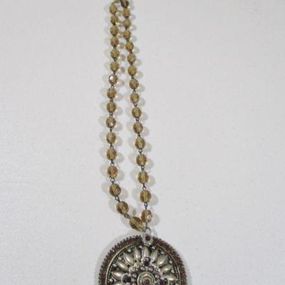 1980's Faith Antique Amber Faith Choker /Necklace 