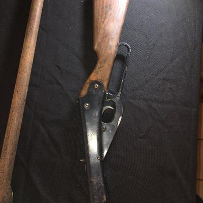 Daisy BB Gun, Antique ca 1880's Non Working rusted solid Shot Gun, Rifle Case