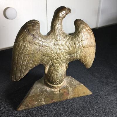 Brass Eagle Door Stop, Copper Stein, Marble woman w/Child & Wire Motorcycle
