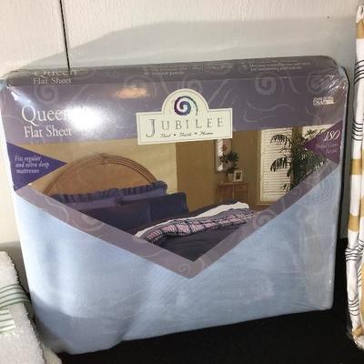 New Sheets, bed skirt/pillow shams/wash clothes & dry cleaning garment/shoe bags
