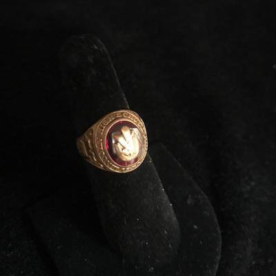Lot 44 - Gold Wedding Bands and Class Ring